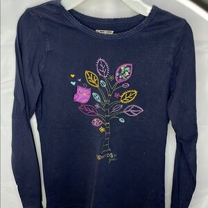 OshKosh B'gosh Blue Long Sleeve Tee with Floral Design